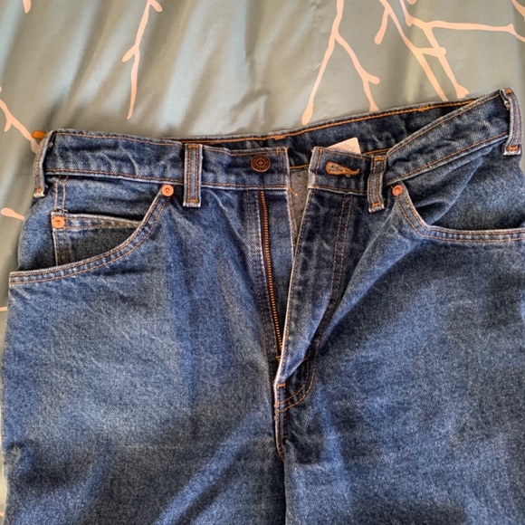 LEVI'S I Vintage 1970's Orange Tab High Waisted 100% Cotton Jeans - Picture 4 of 6
